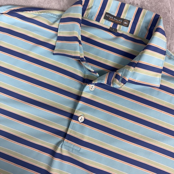 Peter Millar Other - PETER MILLAR Summer Comfort Striped Multi Golf Outdoor Athleisure Polo Men's L